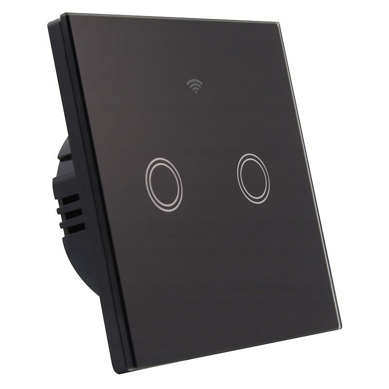Smart wandschakelaar zwart - Tweevoudig - 300W - SmartLife Smart wandschakelaar zwart - Tweevoudig - 300W - SmartLife